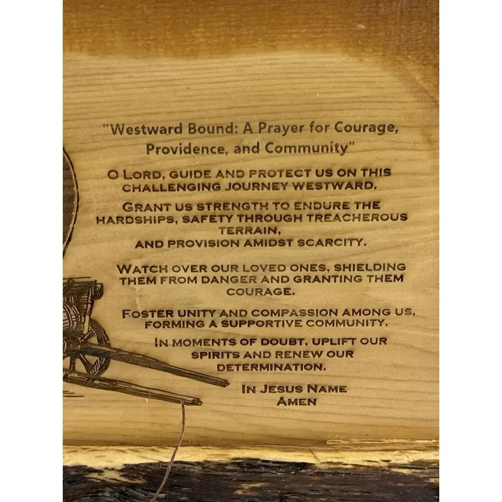 Rustic Wood Pioneer Wagon Key Rack Wall Hanging Live Edge 5 Hook Western Decor